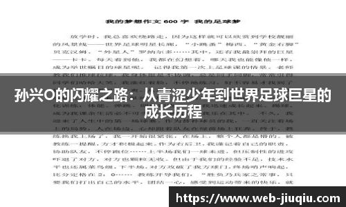 孙兴O的闪耀之路：从青涩少年到世界足球巨星的成长历程